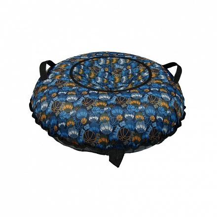 Санки надувные Тюбинг Oxford Принт Мячи на синем + автокамера, диаметр 110 см. 